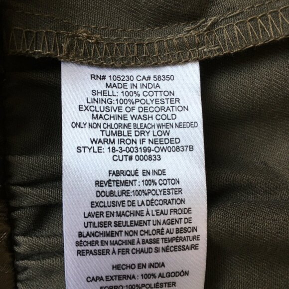 JOIE Green Mix Camo Print SAMIA Dolman Sleeve Studded Ruffle Peplum Hem Jacket - Picture 3 of 13